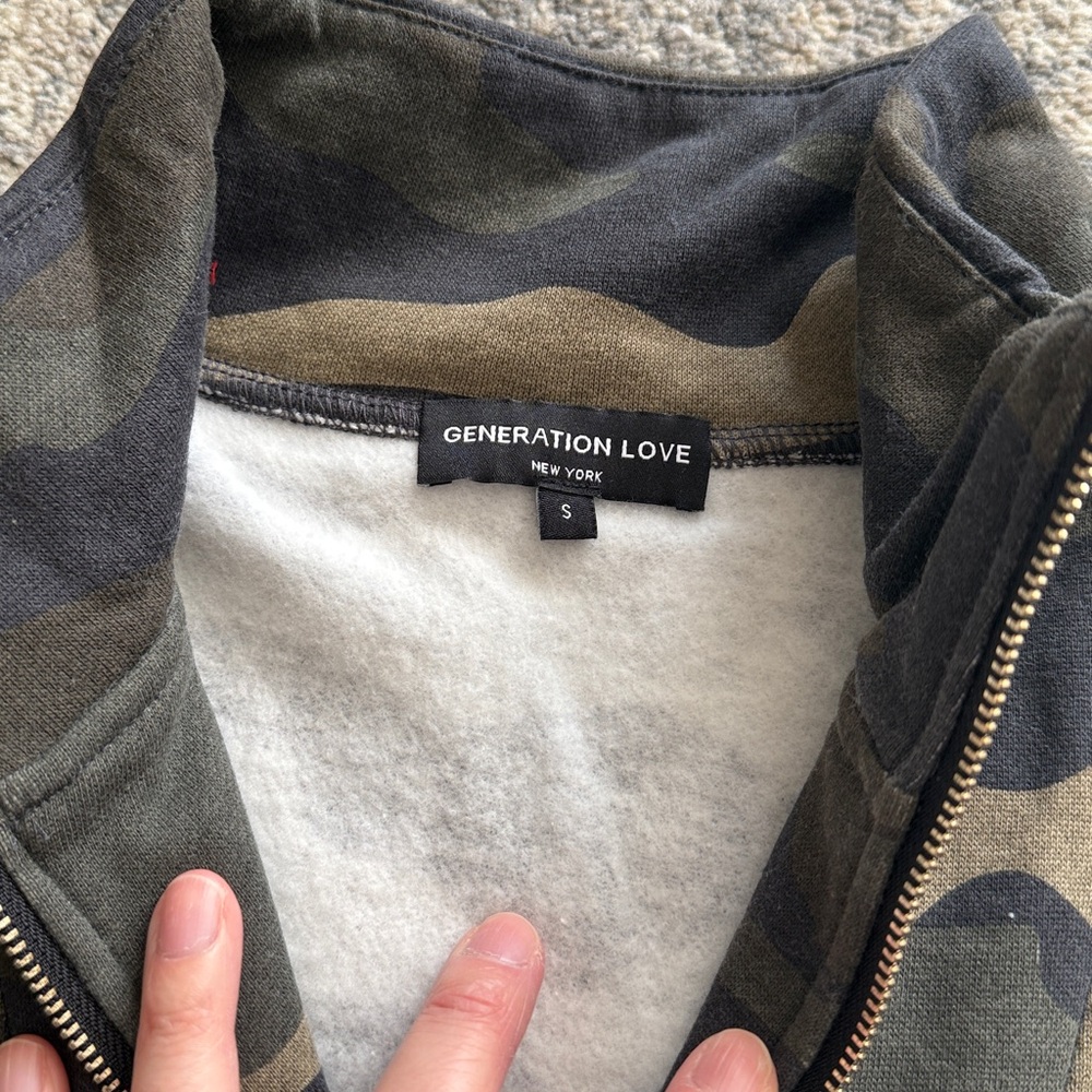 Generation Love Nariah Puff Sleeve Fleece Camo Sweatshirt - Picture 2 of 4